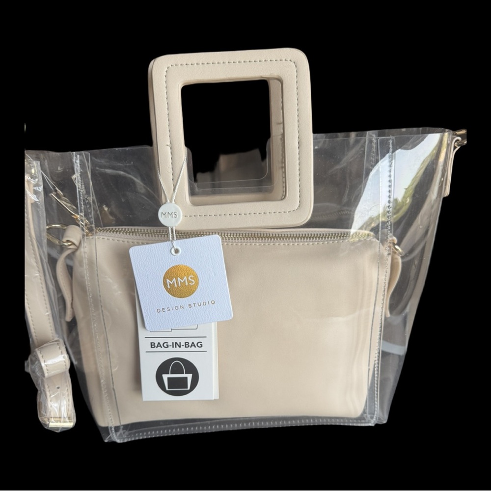 MMS Design Studio Clear Tote with Bag-in-Bag Insert - Cream - Picture 14 of 14